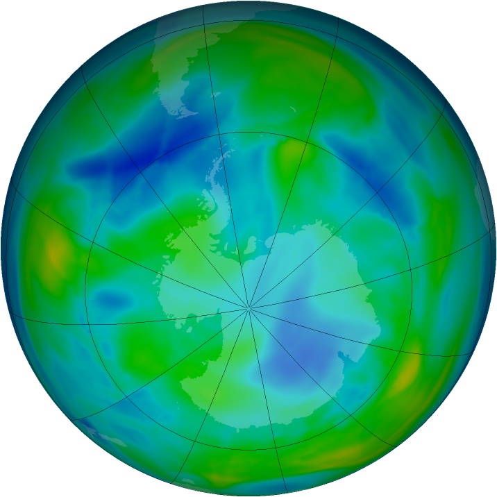 Antarctic ozone map for 30 July 2006
